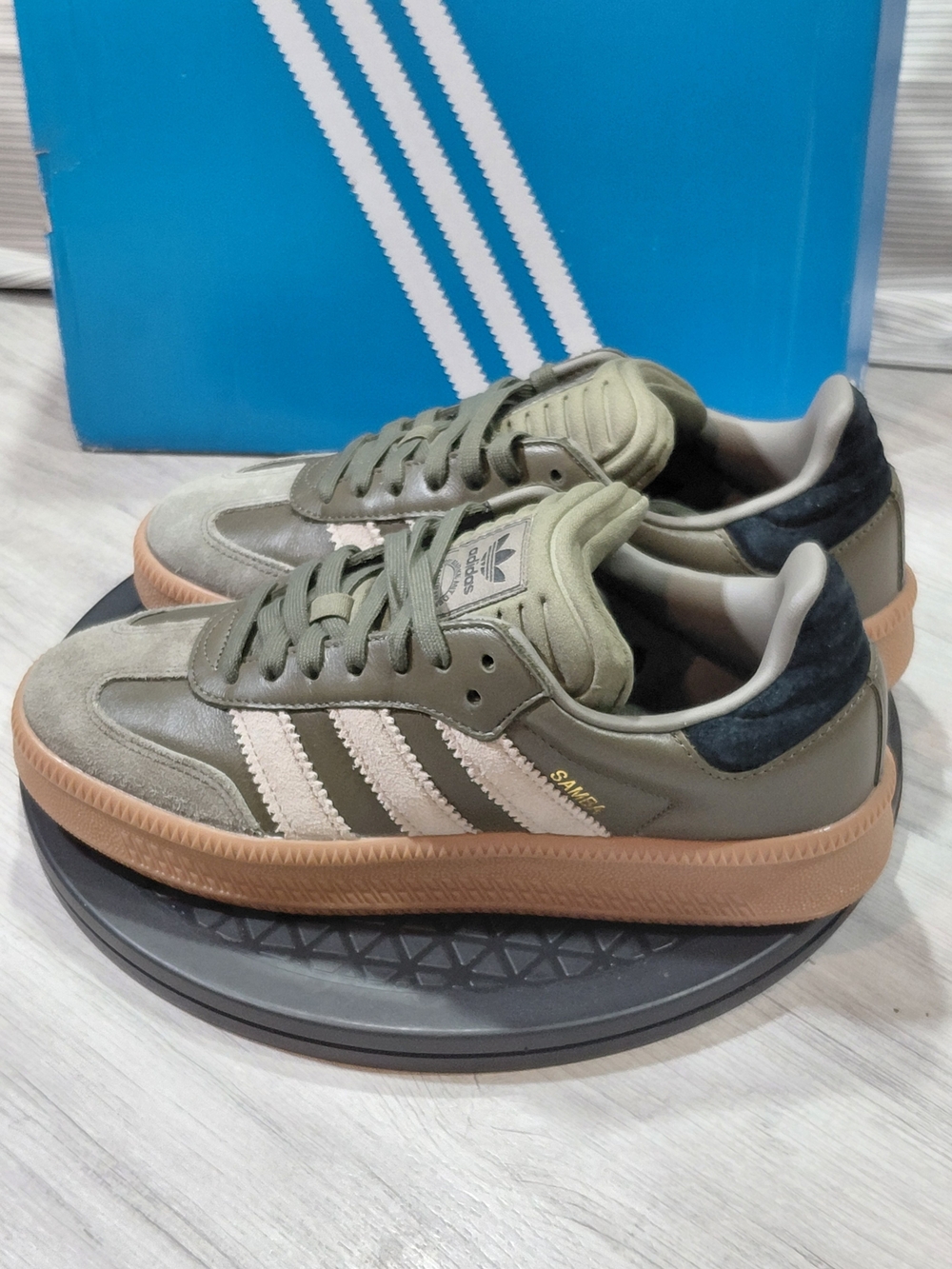 NEW Adidas Womens Samba XLG Olive Strata Chunky Thick Midsole with Gum Sole W8.5